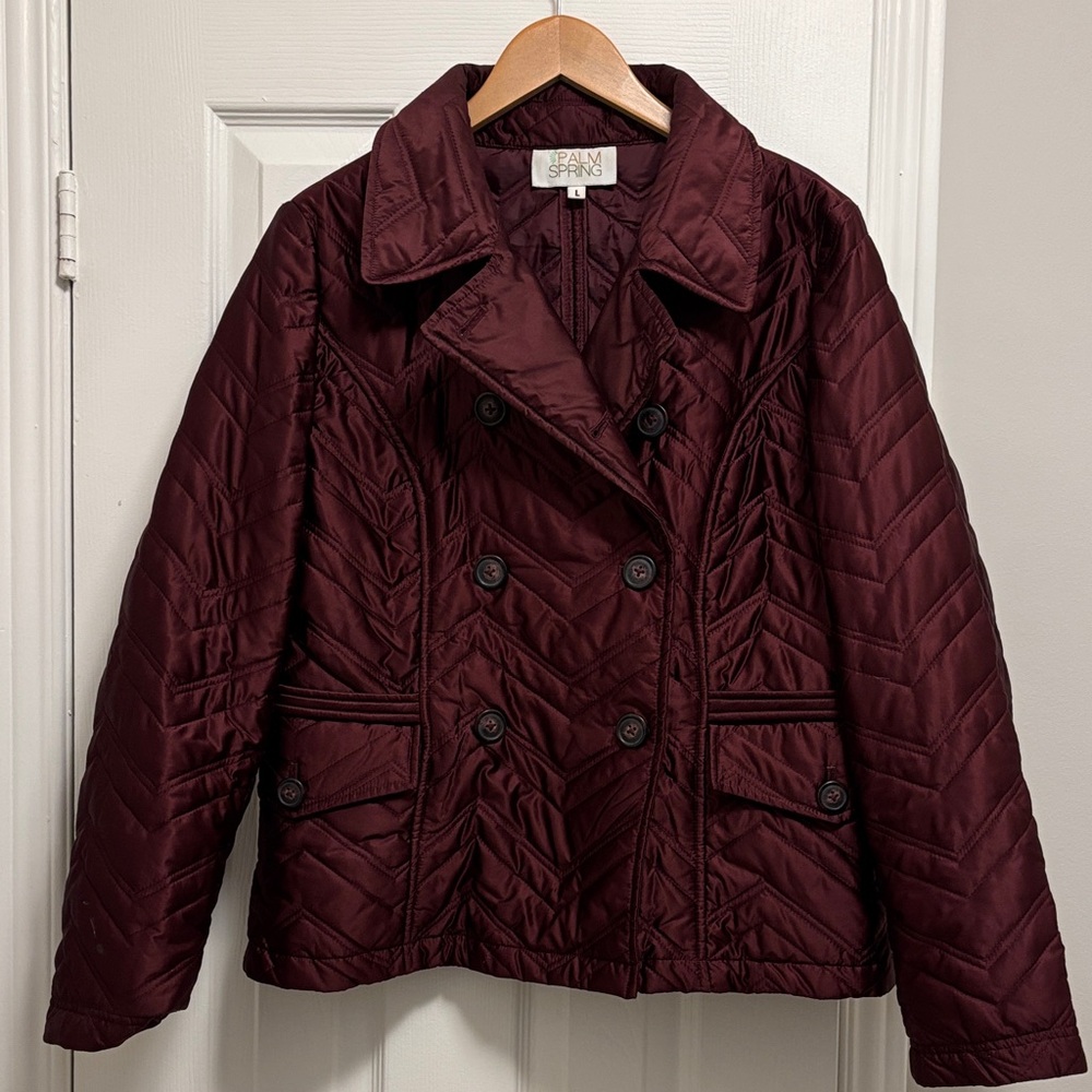 Elegant Burgundy Pea Coat